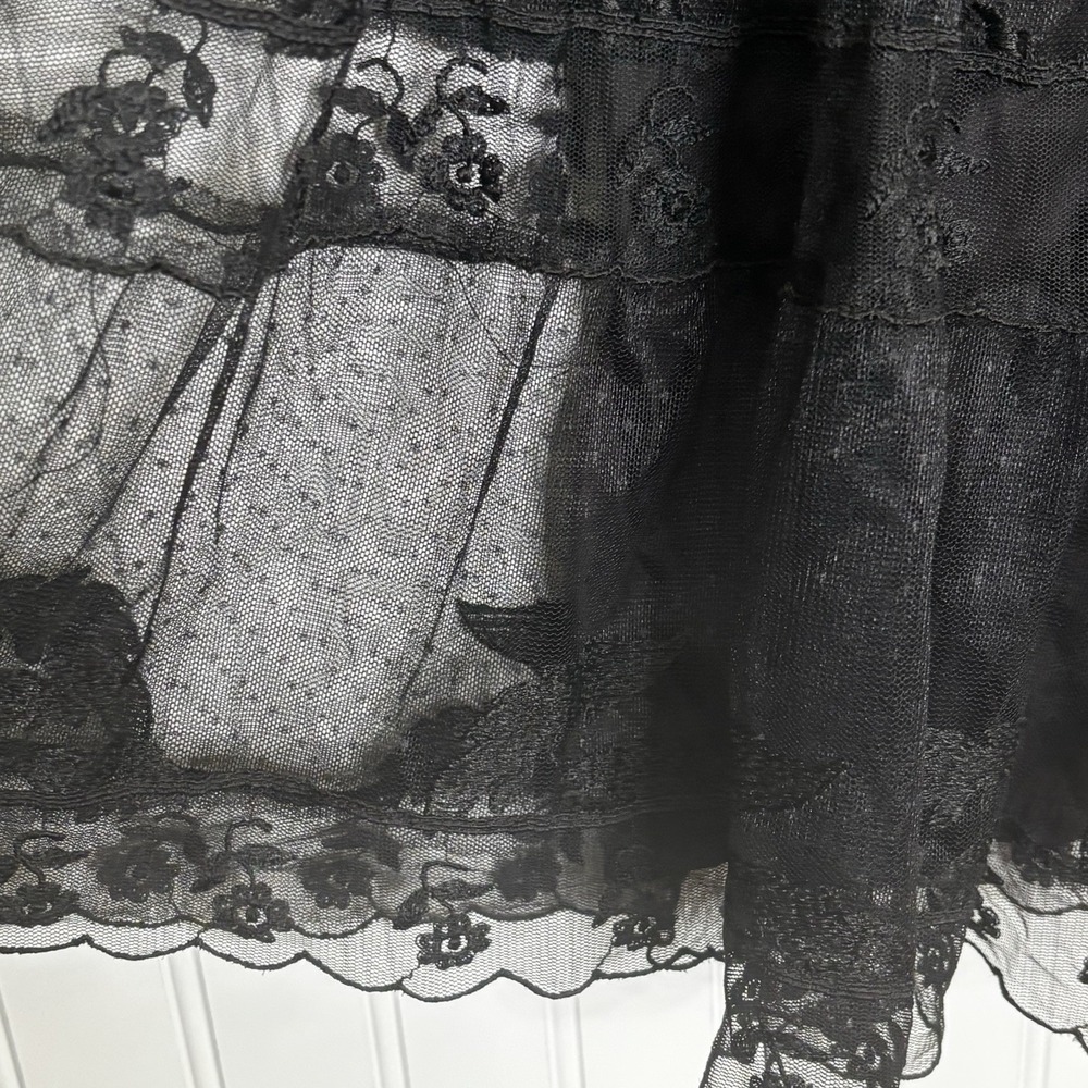 Witchy Whimsigoth Black Lace Midi Skirt 2-3X* Dark Romance Gothic Fairy Grunge - Picture 3 of 11